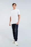 Camiseta unicolor algodón con manga corta y cuello redondo