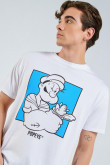 Camiseta manga corta blanca con estampado de Popeye