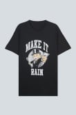 Camiseta manga corta negra con diseño de Monopolio