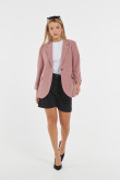 Blazer con hombreras rosado oscuro y charreteras en mangas