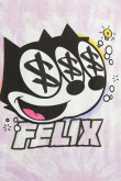 Camiseta manga corta crema con estampado de Felix el Gato .