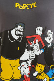 Camiseta gris intensa con manga corta y diseño de Popeye