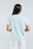 Camiseta cuello redondo azul clara con diseño de Cenicienta