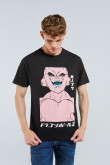 Camiseta negra con diseño de Dragon Ball Z y manga corta