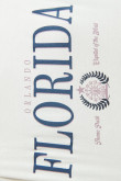 Camiseta oversize crop top crema clara con diseño college de Florida
