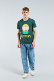 Camiseta manga corta verde oscuro con estampado de South Park .