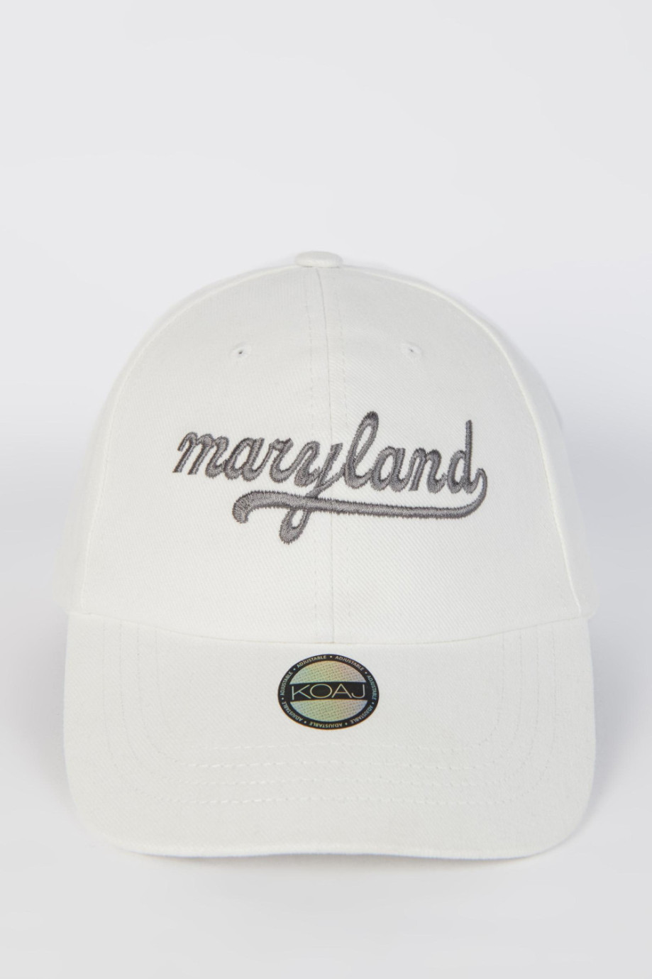 Cachucha beisbolera crema clara con bordado college de Maryland