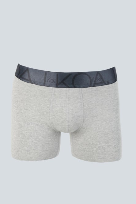 Bóxer midway brief-largo gris claro con cintura elástica azul contramarcada