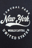 Camiseta manga corta azul con diseño college de New York