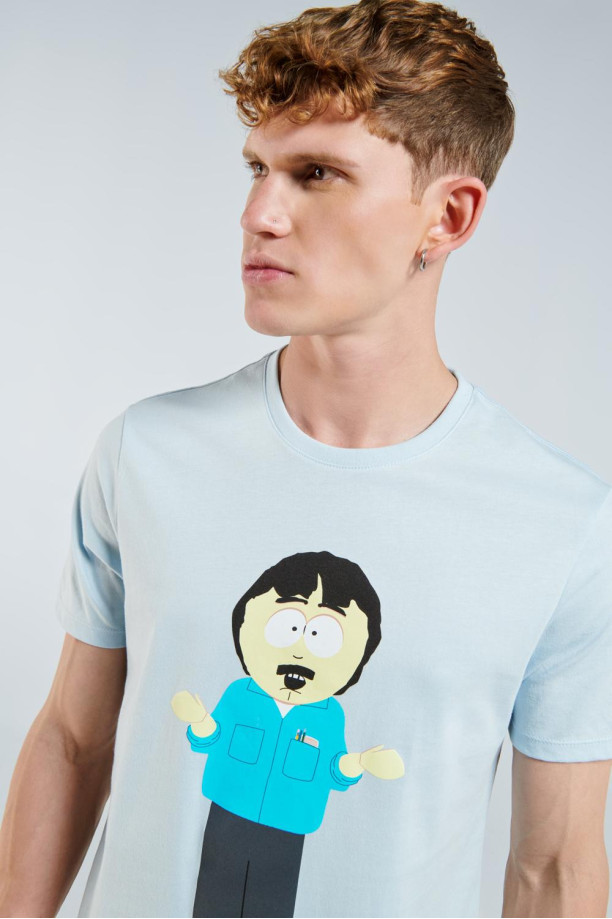 Camiseta manga corta verde oscuro con estampado de South Park .