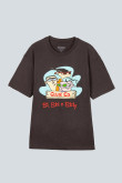 Camiseta gris con manga corta y estampado de Ed, Edd & Eddy