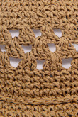 Sombrero kaki con ala ancha plana y cinta delgada decorativa
