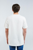 Camiseta crema oversize manga corta con diseño college