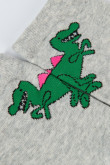 Medias unicolores cortas con diseños de dinosaurio verde