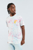 Camiseta crema clara tie dye con diseños de Rick and Morty