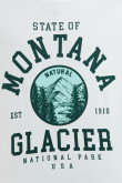 Camiseta cuello redondo crema con diseño college de Montana