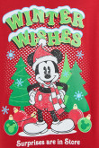 Camiseta roja con diseño de navidad de Mickey y manga corta