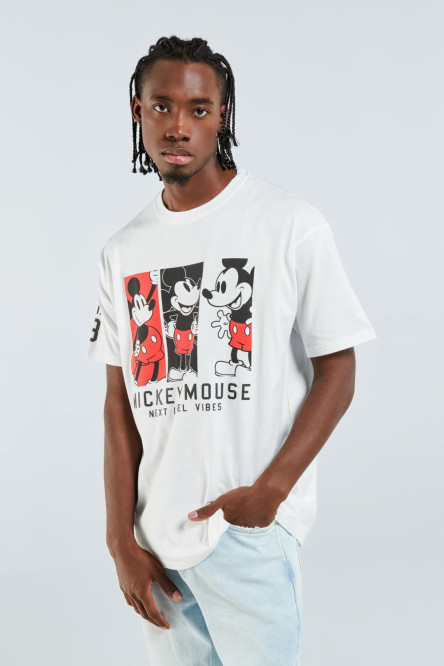 Camiseta manga corta super oversize con estampados de Mickey.