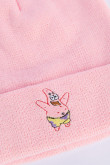 Gorro rosado claro con bordado de Bob Esponja y doblez ajustable