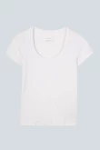 Camiseta unicolor en viscosa con cuello redondo y manga corta