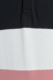 Camiseta negra polo con bloques de color y manga corta