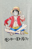 Camiseta manga corta unicolor con diseño de One Piece