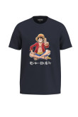 Camiseta manga corta unicolor con diseño de One Piece
