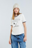 Camiseta de contrastes con estampado de Snoopy