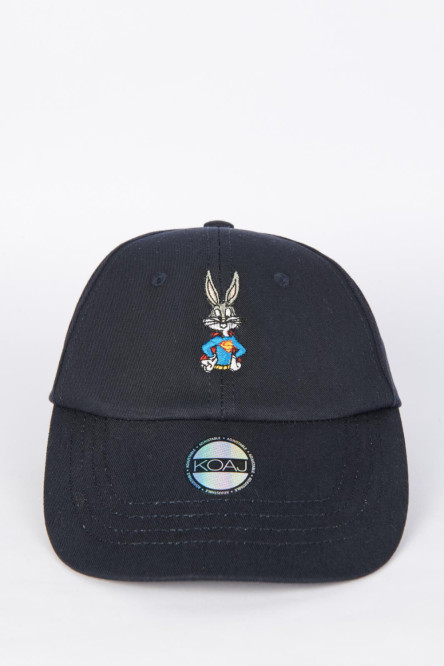 Cachucha azul intensa beisbolera con diseño de Bugs Bunny