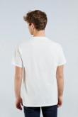 Camiseta crema con manga corta y diseño college de Brooklyn