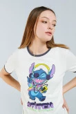 Camiseta de contrastes con estampado de Stitch