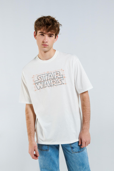 Camiseta manga corta super oversize con estampados de Stars Wars.