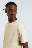 Camiseta en algodón unicolor con cuello redondo
