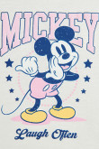 Camiseta oversize crema de Mickey con manga ranglan 3/4