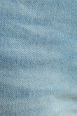 Short en jean azul claro con tiro súper alto y costuras amarillas
