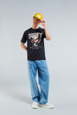 Camiseta manga corta azul oversize con estampado de Goofy