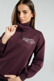 Buzo cuello alto morado oscuro oversize con diseño college de Nashville