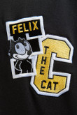 Buzo oversize negro con capota y diseños de Félix el Gato