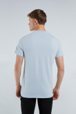 Camiseta azul con diseño college de Rochester y manga corta