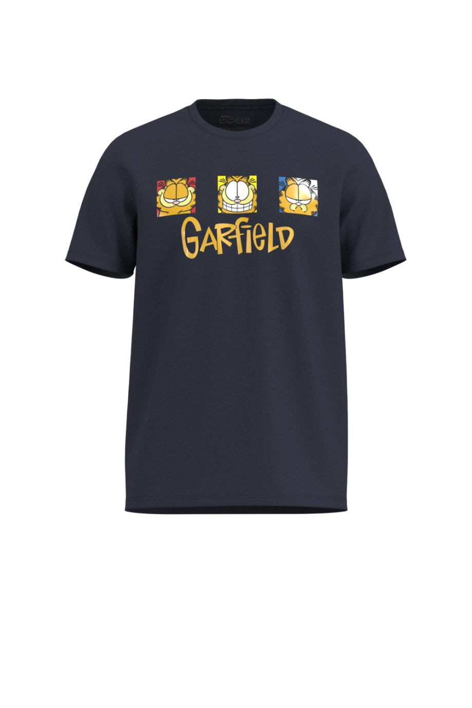 Camiseta manga corta unicolor con arte de Garfield