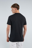 Camiseta negra en algodón con manga corta y diseño de NASA