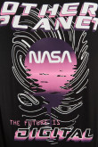 Camiseta negra en algodón con manga corta y diseño de NASA