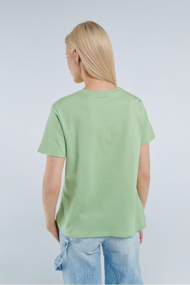 Camiseta manga corta de algodón para mujer