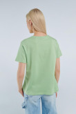 Camiseta verde clara con manga corta y diseño college de New Orleans