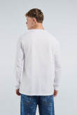 Camiseta manga larga unicolor con texto minimalista