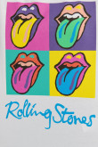 Camiseta blanca con diseño de The Rolling Stones y manga corta