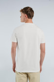 Camiseta en algodón crema con manga corta y diseño college