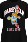 Camiseta unicolor con cuello redondo y diseño deportivo de Garfield