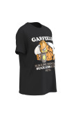 Camiseta cuello redondo unicolor con diseño de Garfield en frente