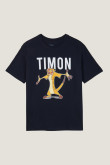 Camiseta manga corta azul intensa con diseño de Timón en frente